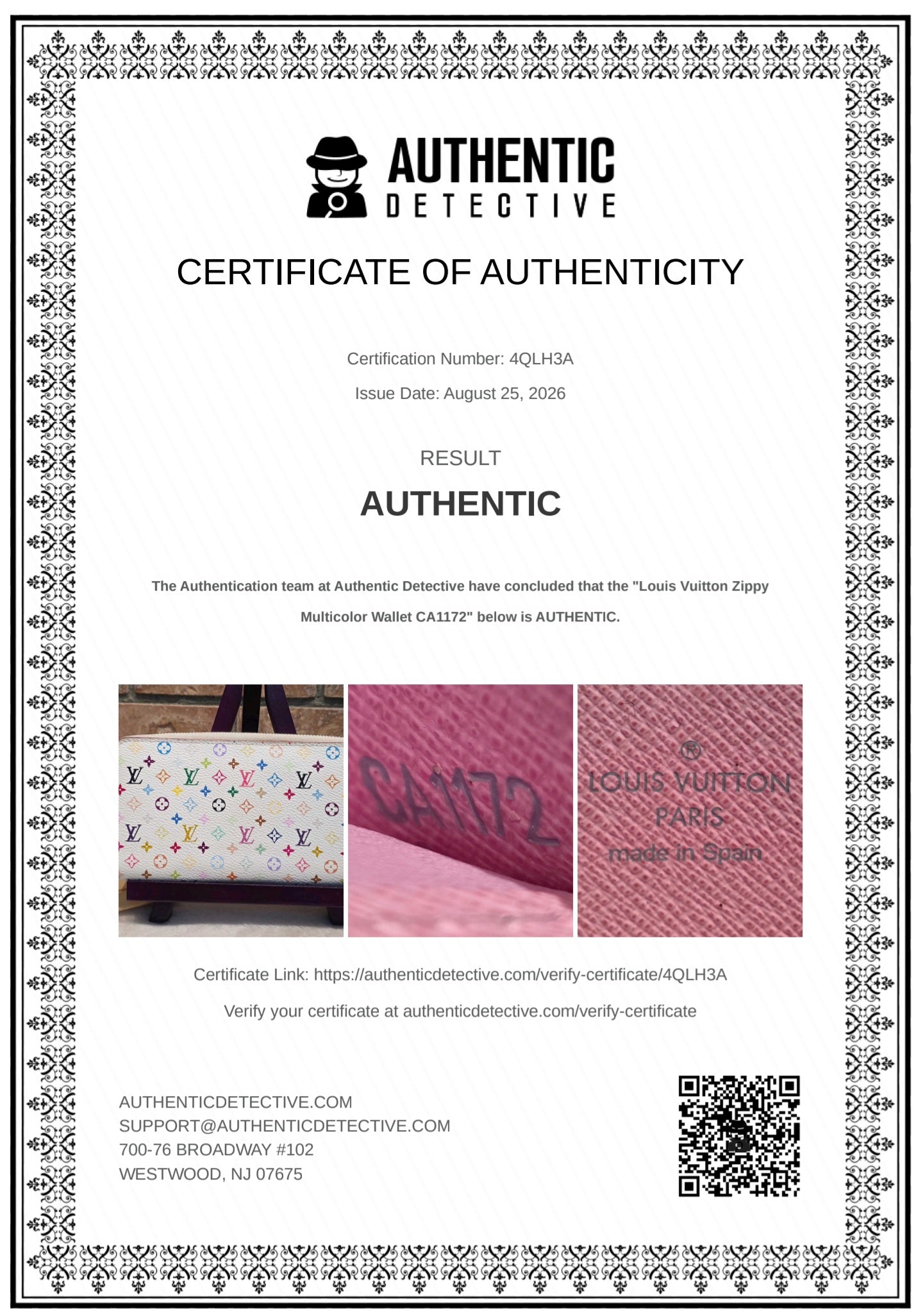 Authentic Louis Vuitton Multicolor White Zippy Wallet