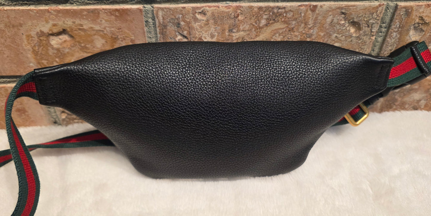 Authentic Gucci GG Logo Print Belt Bag - Small