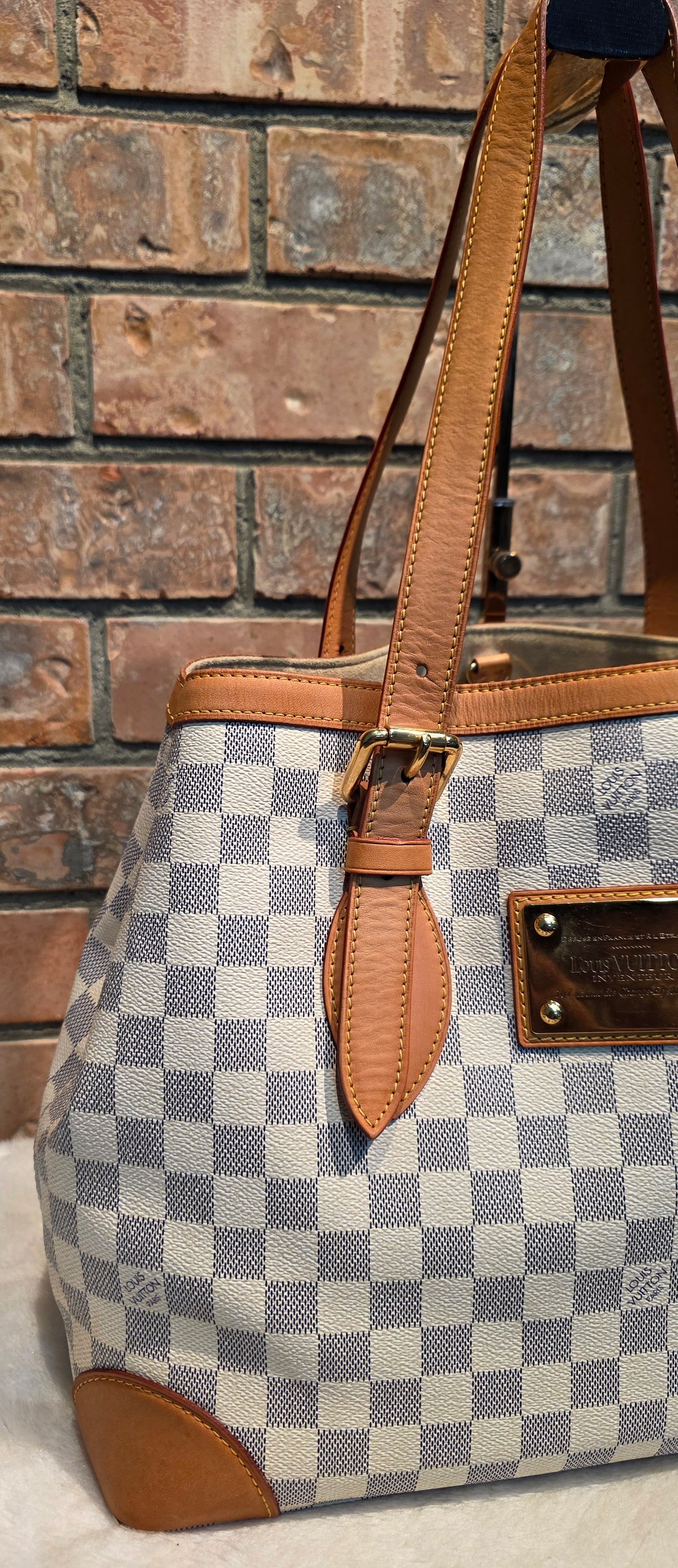 Authentic Louis Vuitton Hampstead MM Damier Azur
