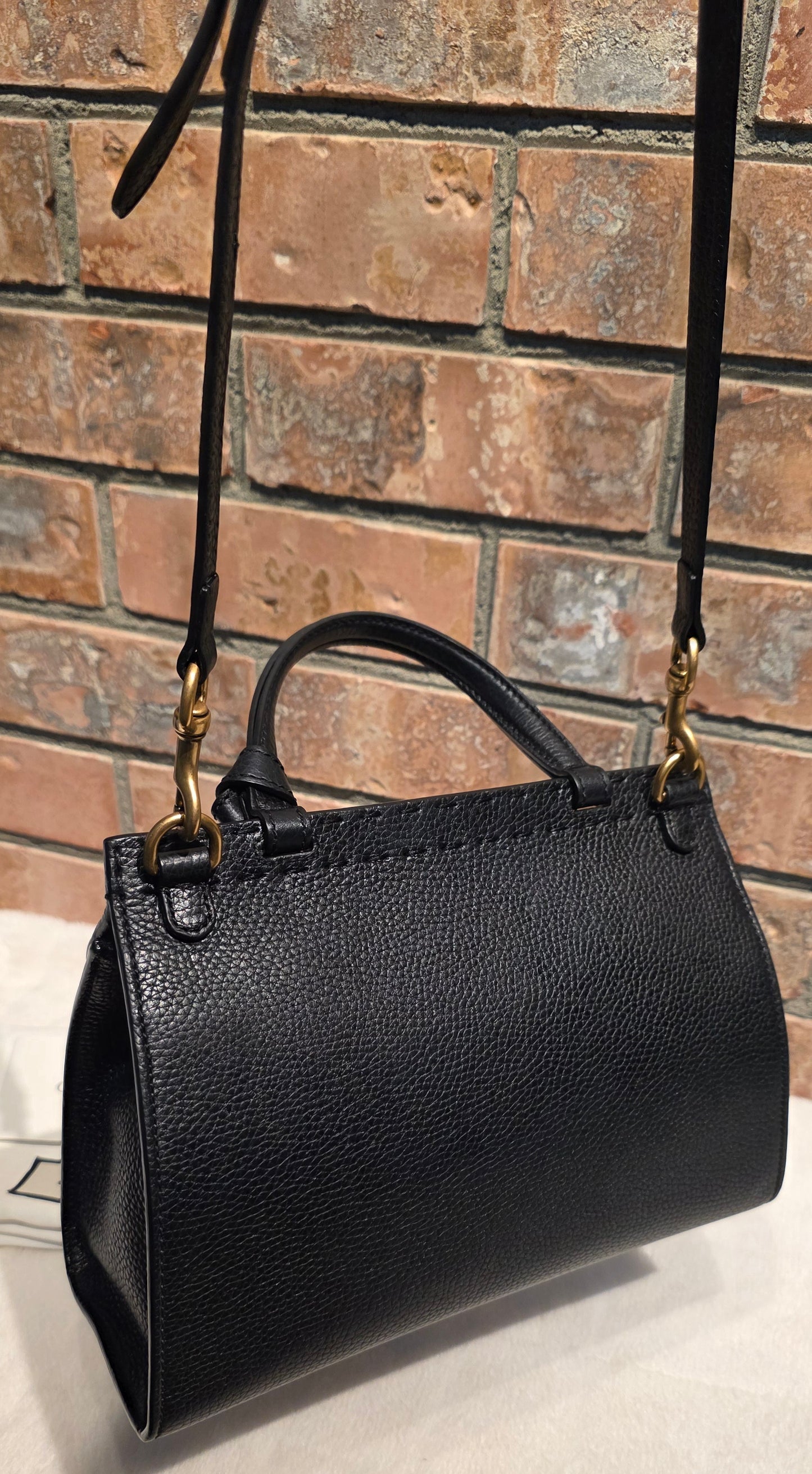 Authentic GG Marmont Top Handle Mini Black