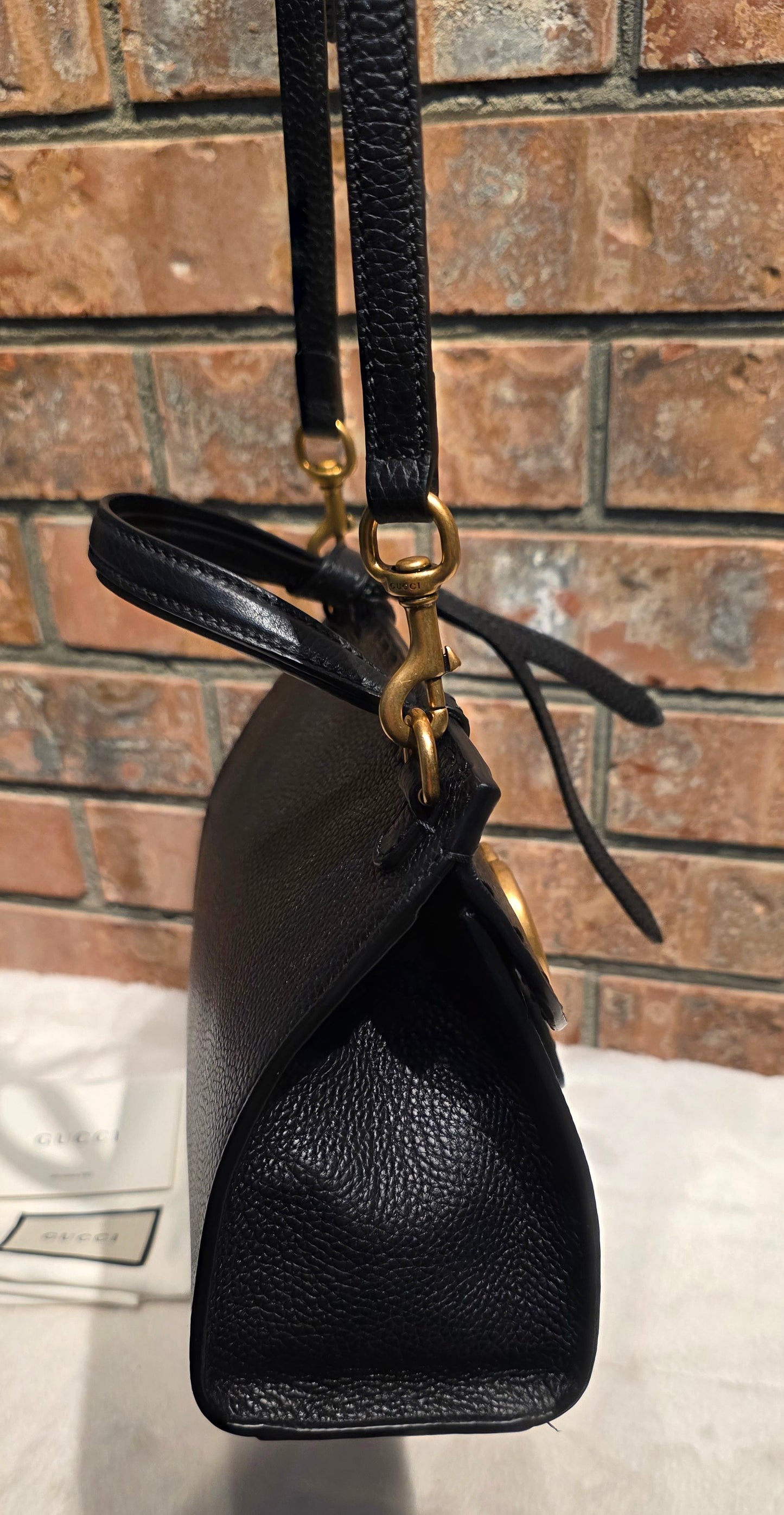 Authentic GG Marmont Top Handle Mini Black