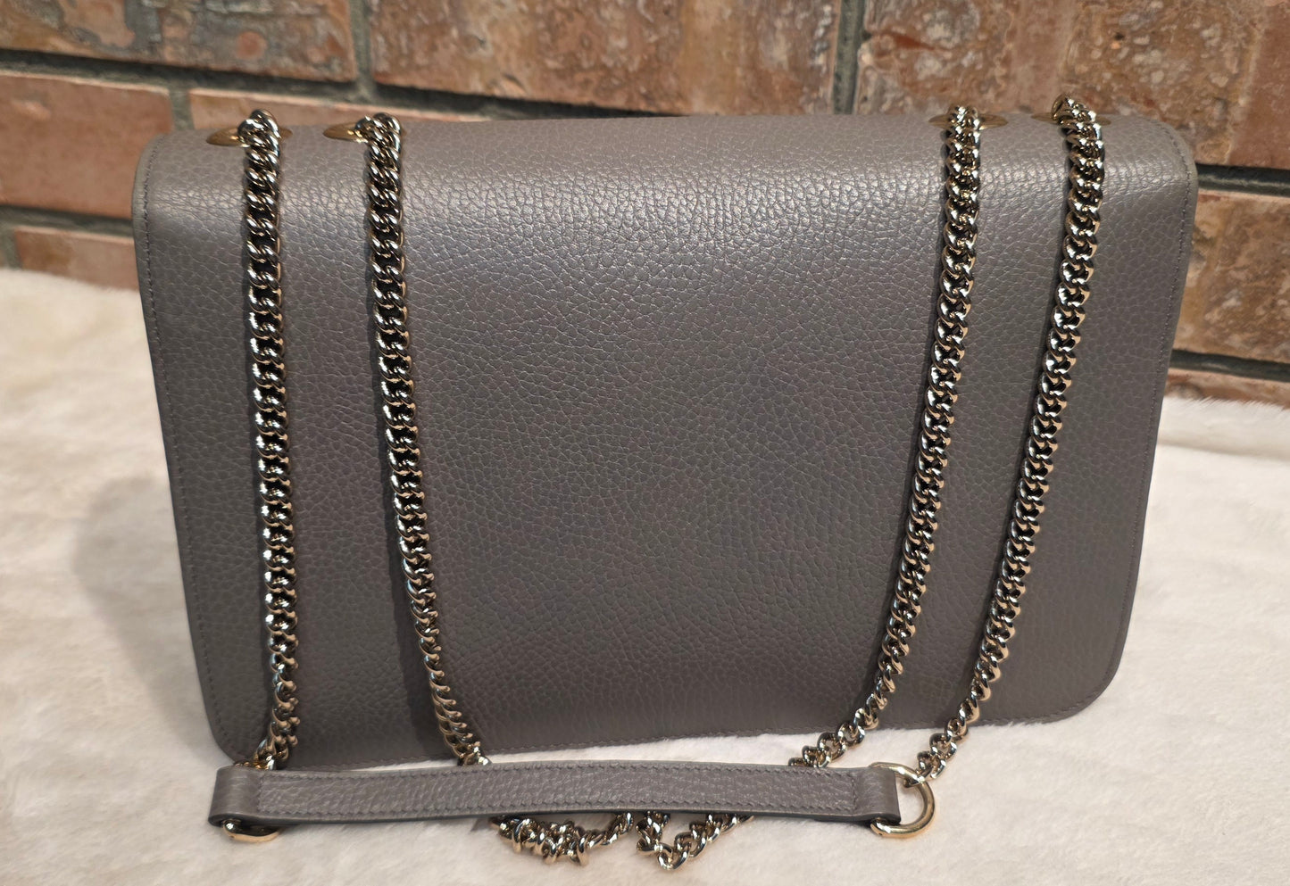 Authentic Gucci Interlocking GG Shoulder Bag in Gray