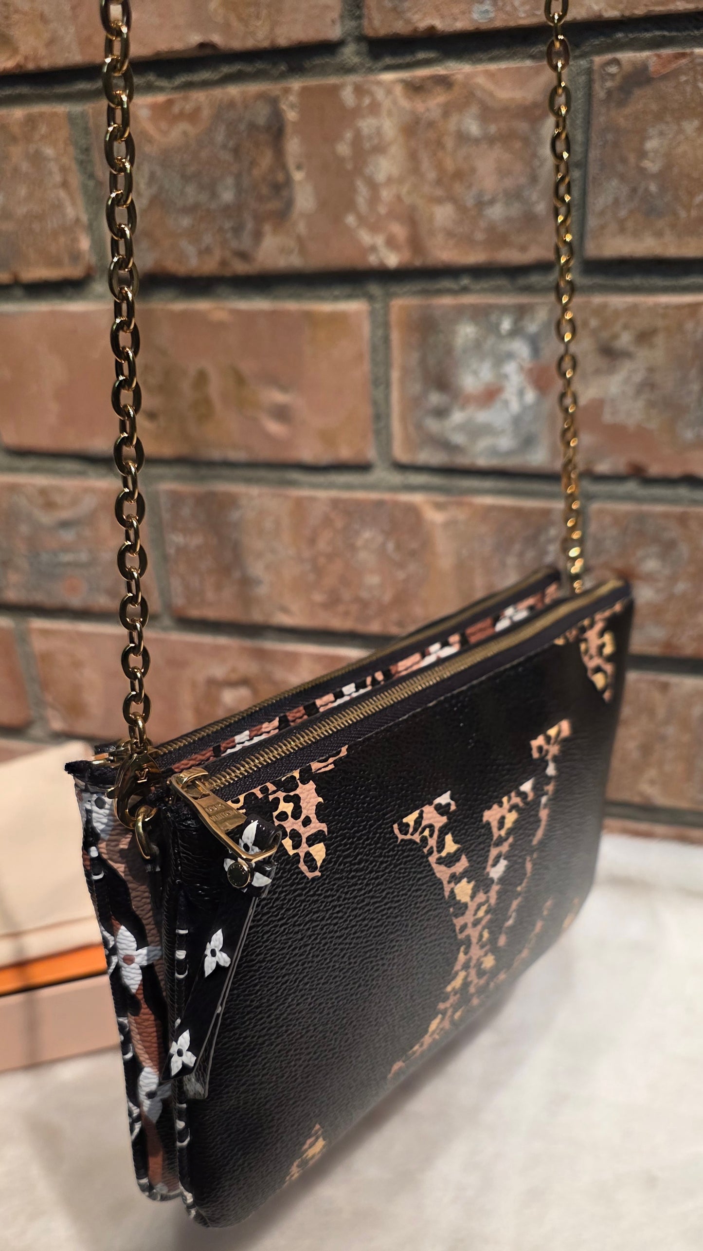 Authentic Louis Vuitton Double Zip Pochette Limited Jungle Edition