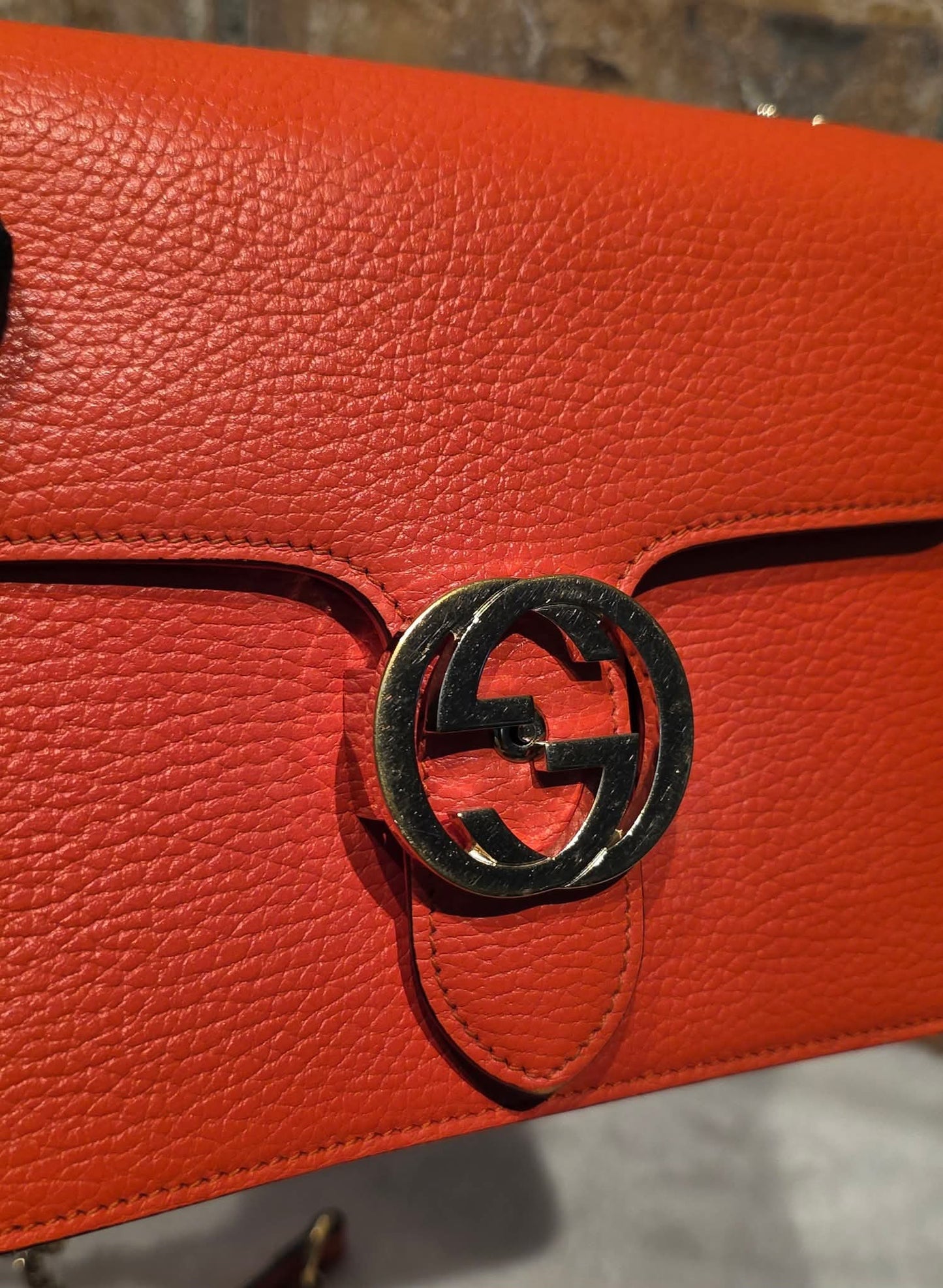 Authentic Gucci GG Interlocking Crossbody in Orange