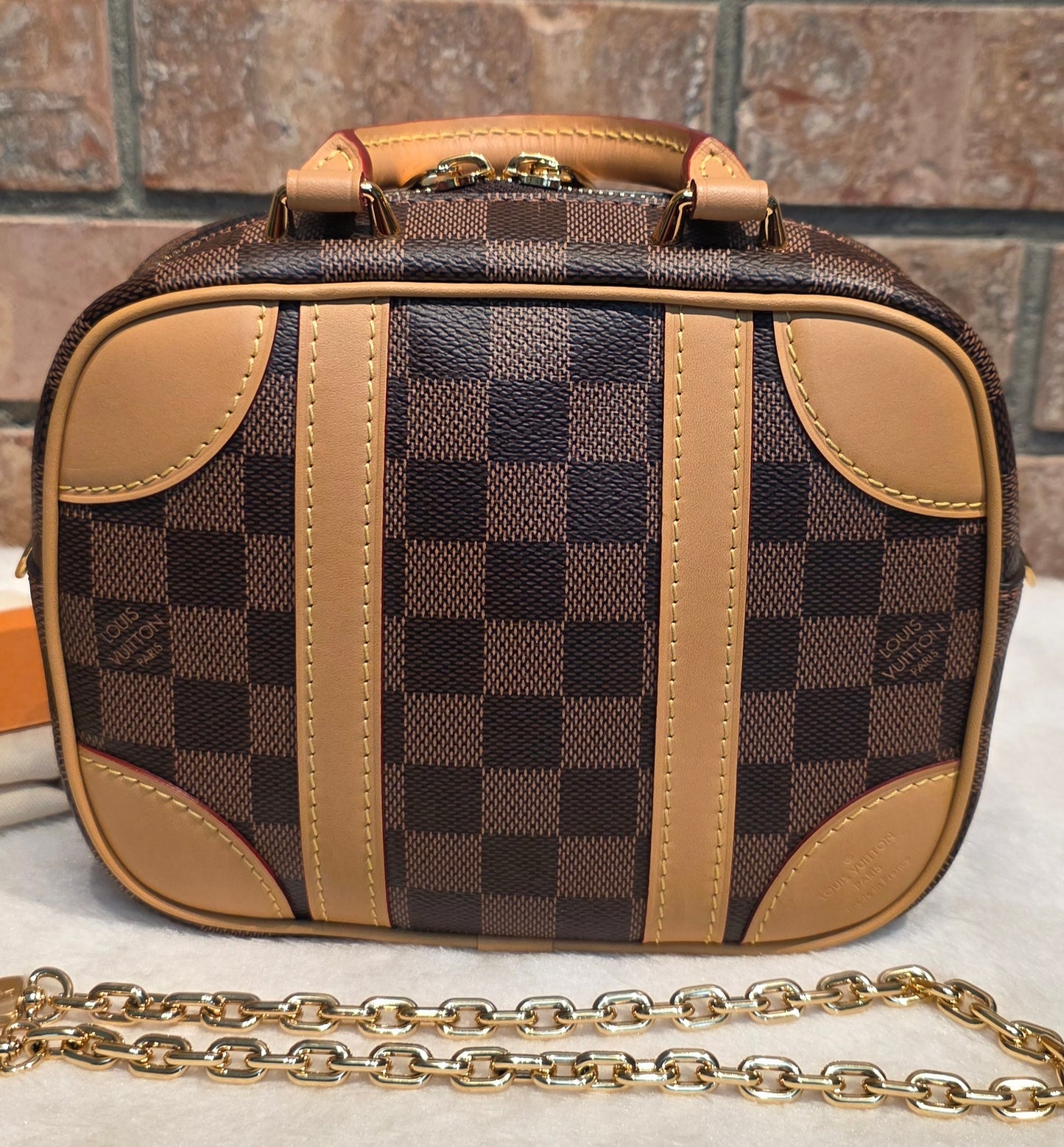 Authentic Louis Vuitton Valisette Souple BB Damier Ebene