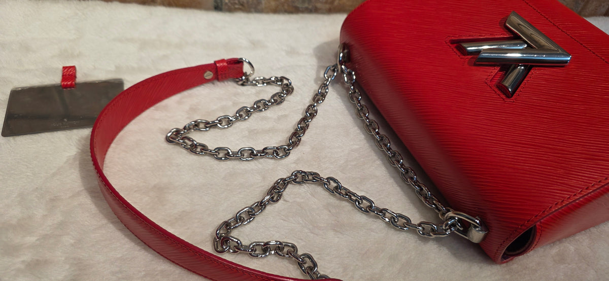 Authentic Louis Vuitton Twist MM Epi Leather in Red