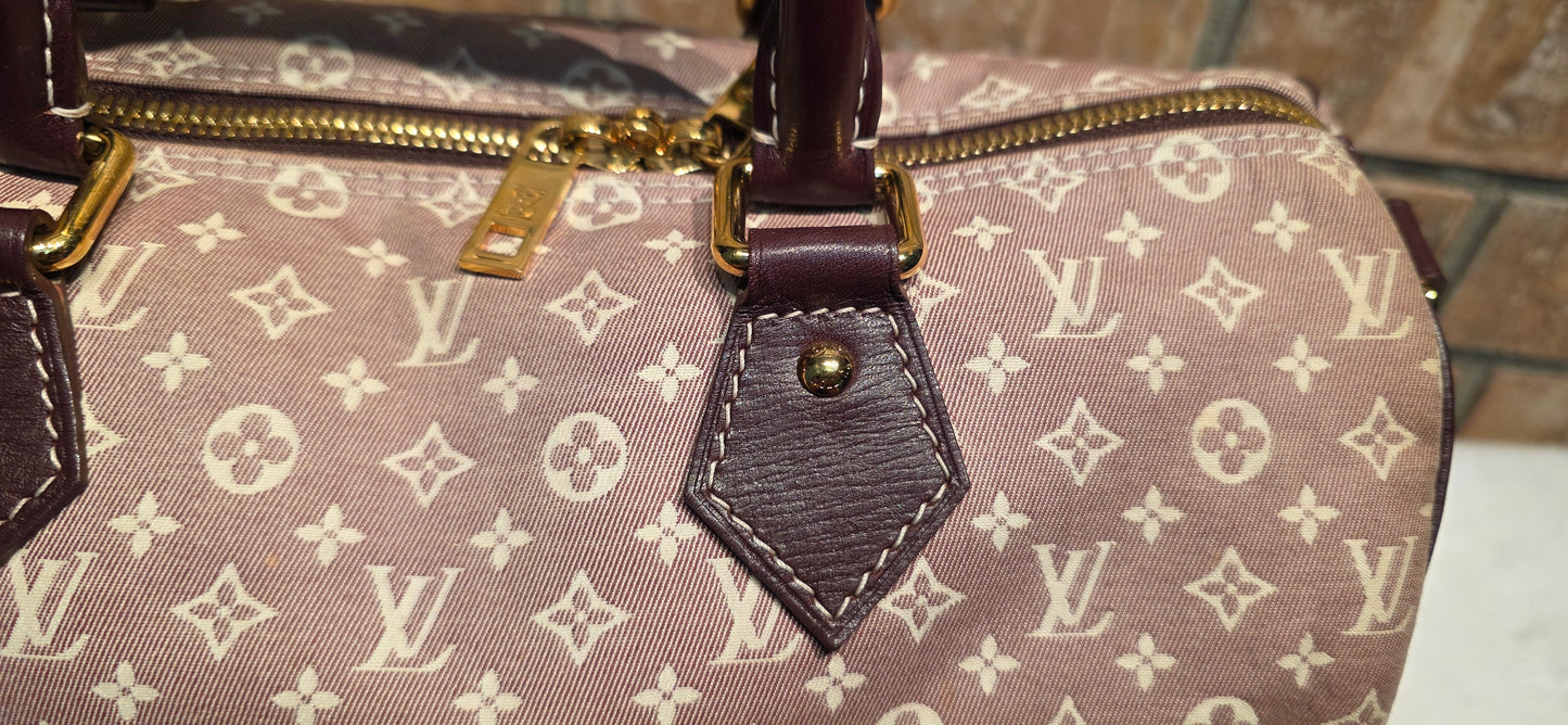 Authentic Louis Vuitton Speedy Bandouliere 30 Mini Lin (Sepia)