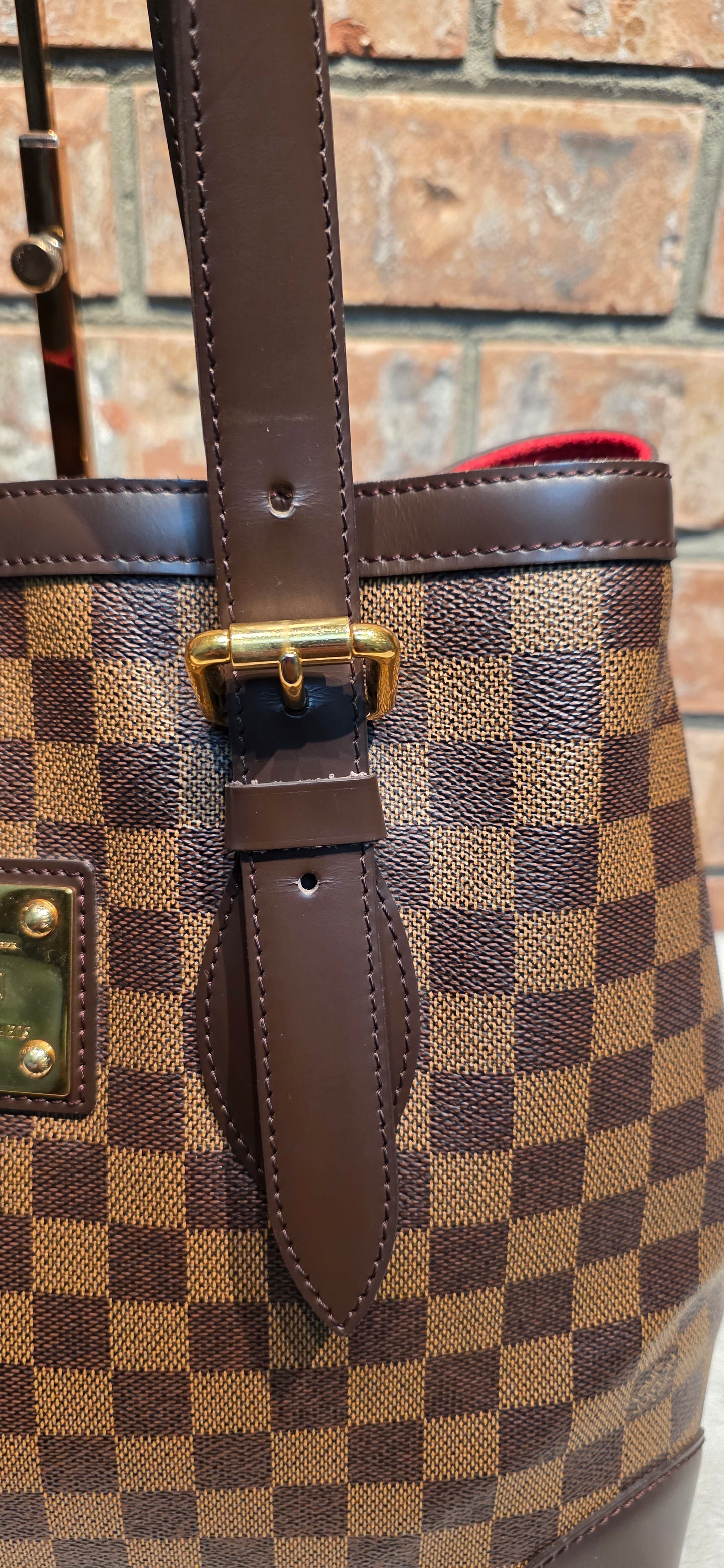 Authentic Louis Vuitton Hampstead MM Damier Ebene