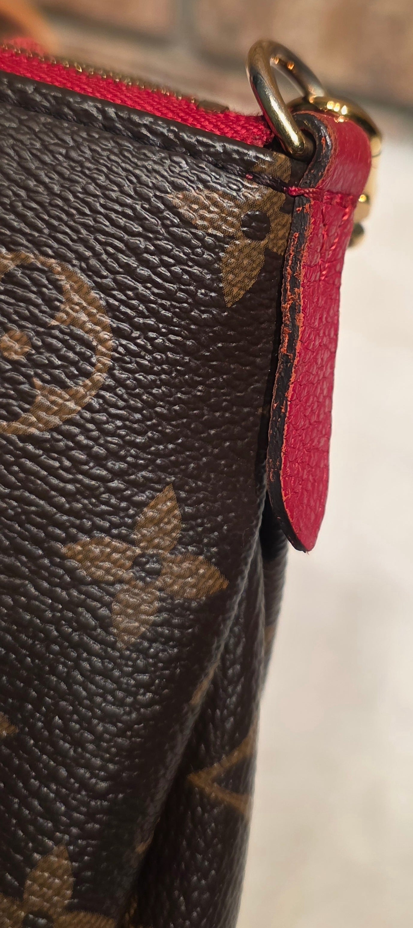 Authentic Louis Vuitton Pallas Clutch Red