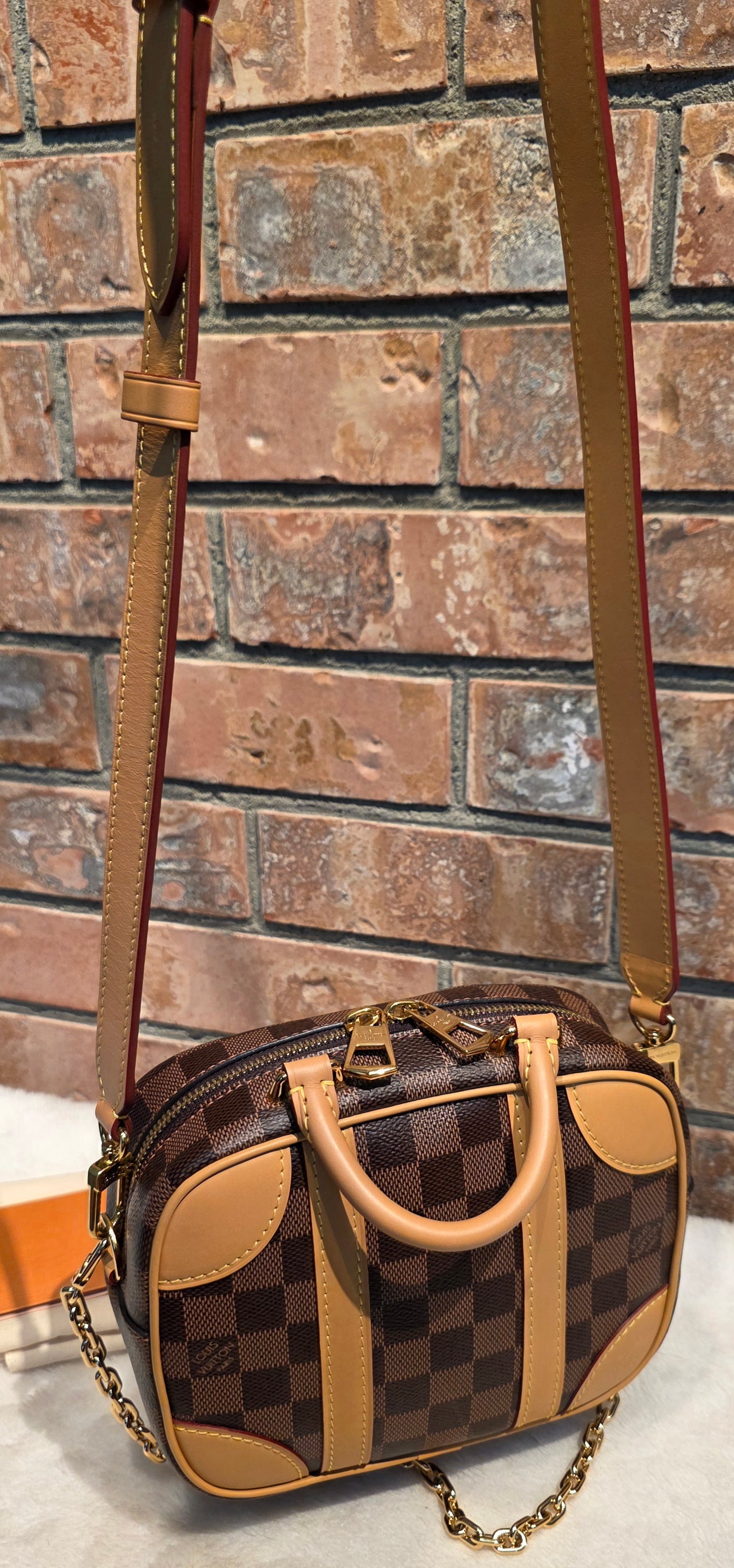 Authentic Louis Vuitton Valisette Souple BB Damier Ebene