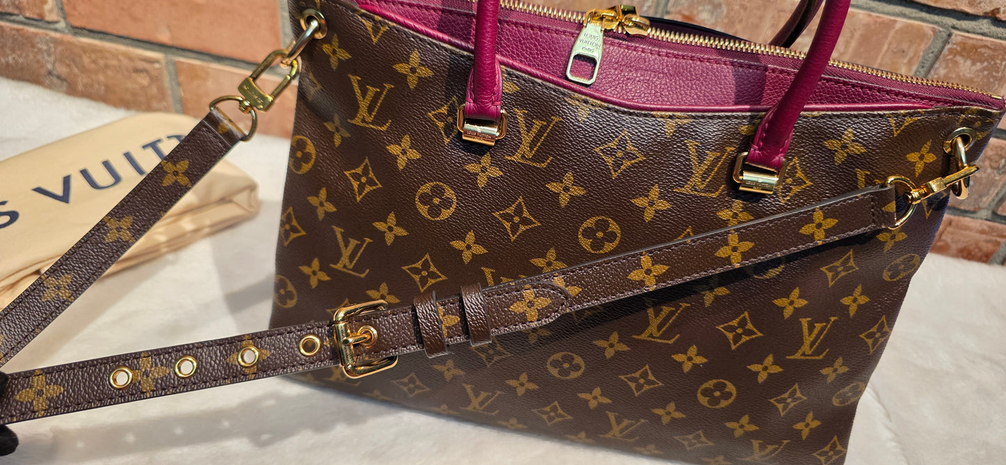 Authentic Louis Vuitton Pallas MM in Raisin