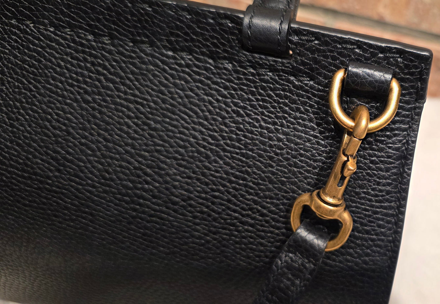 Authentic GG Marmont Top Handle Mini Black