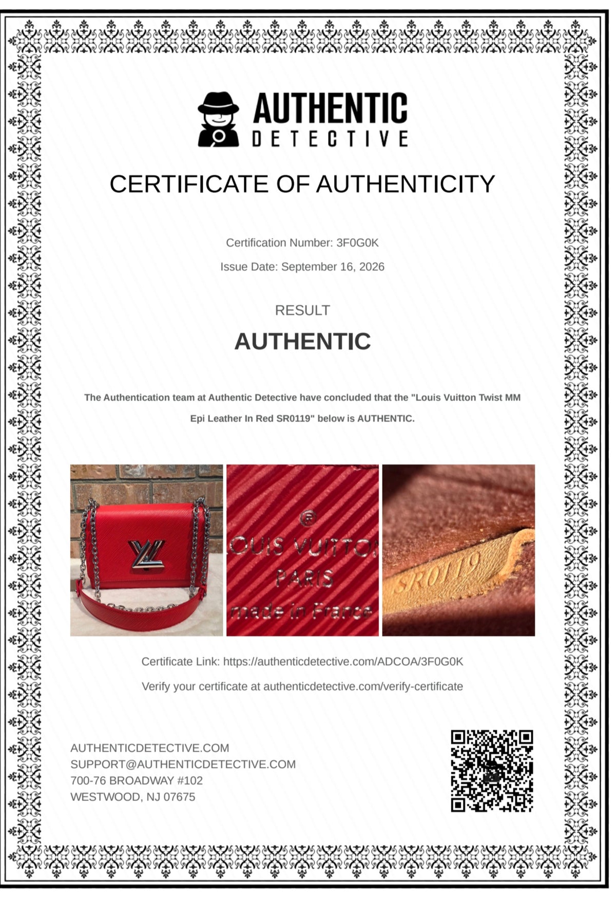 Authentic Louis Vuitton Twist MM Epi Leather in Red
