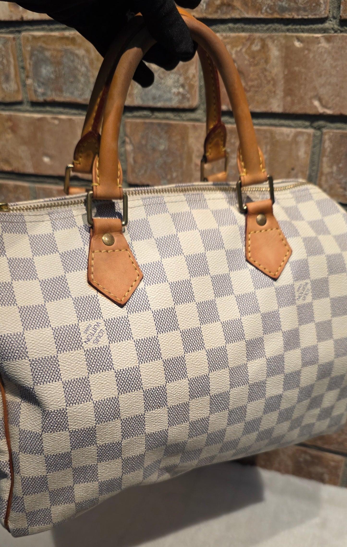 Authentic Louis Vuitton Speedy 30 Damier Azur