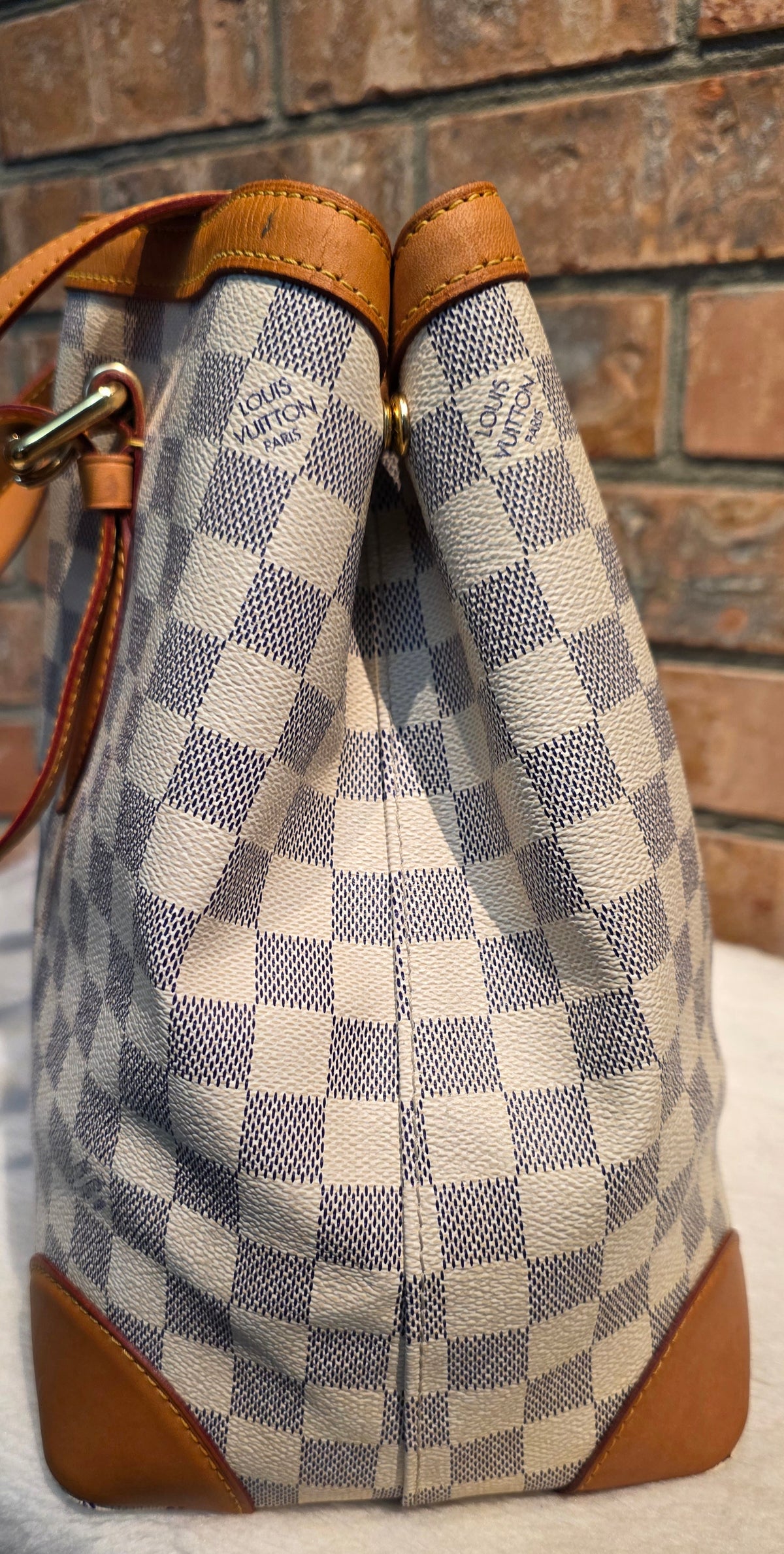 Authentic Louis Vuitton Hampstead MM Damier Azur