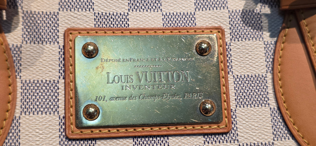 Authentic Louis Vuitton Hampstead MM Damier Azur