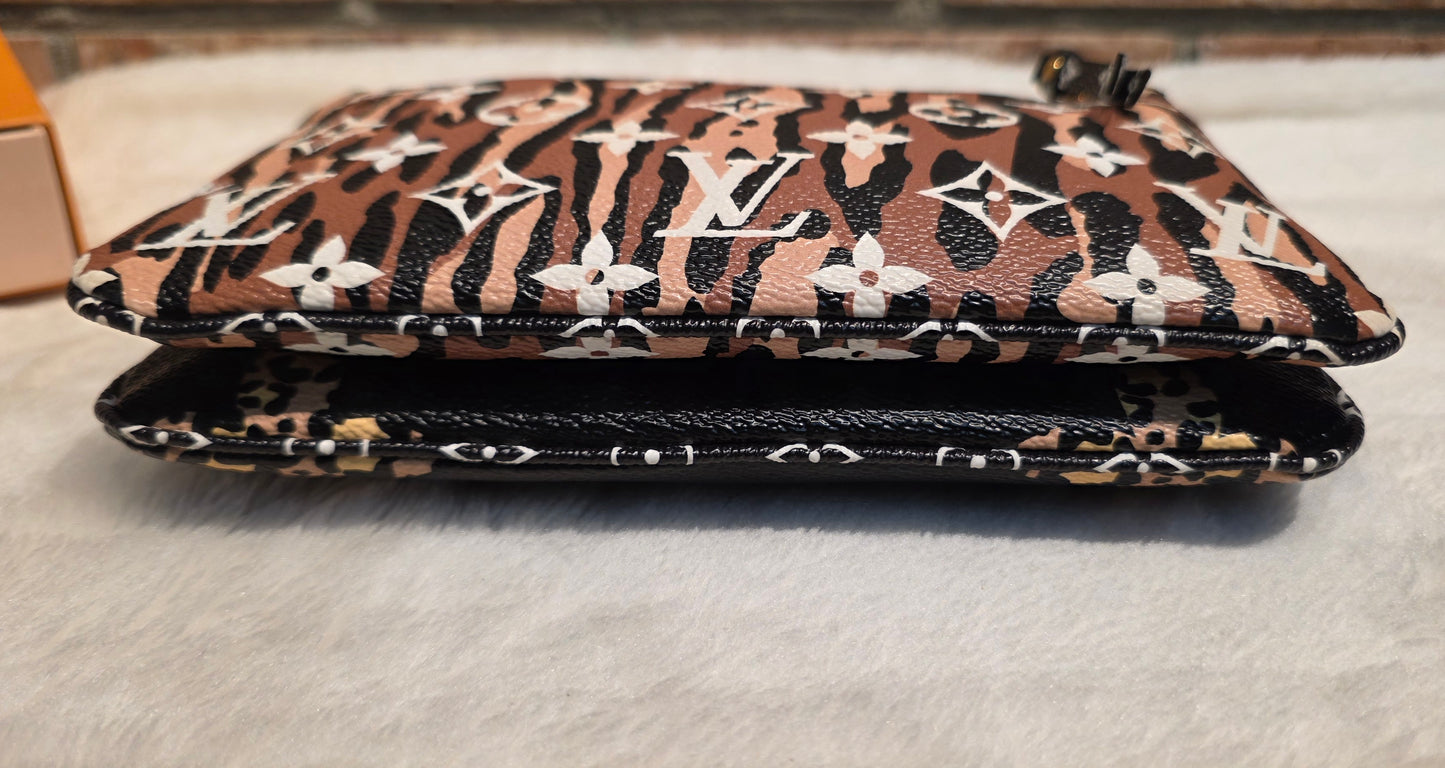 Authentic Louis Vuitton Double Zip Pochette Limited Jungle Edition