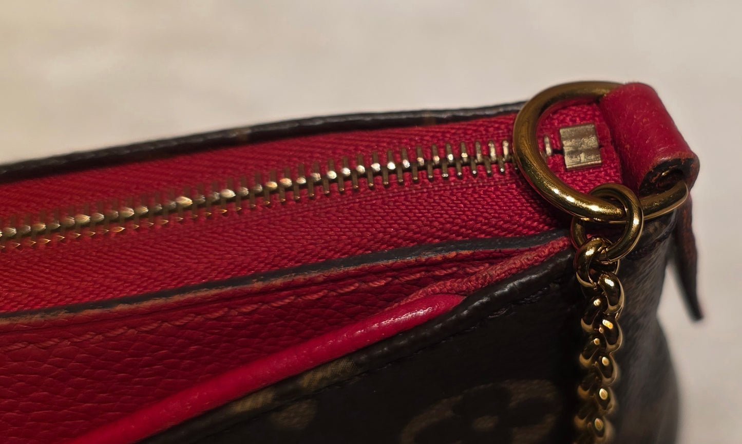Authentic Louis Vuitton Pallas Clutch Red
