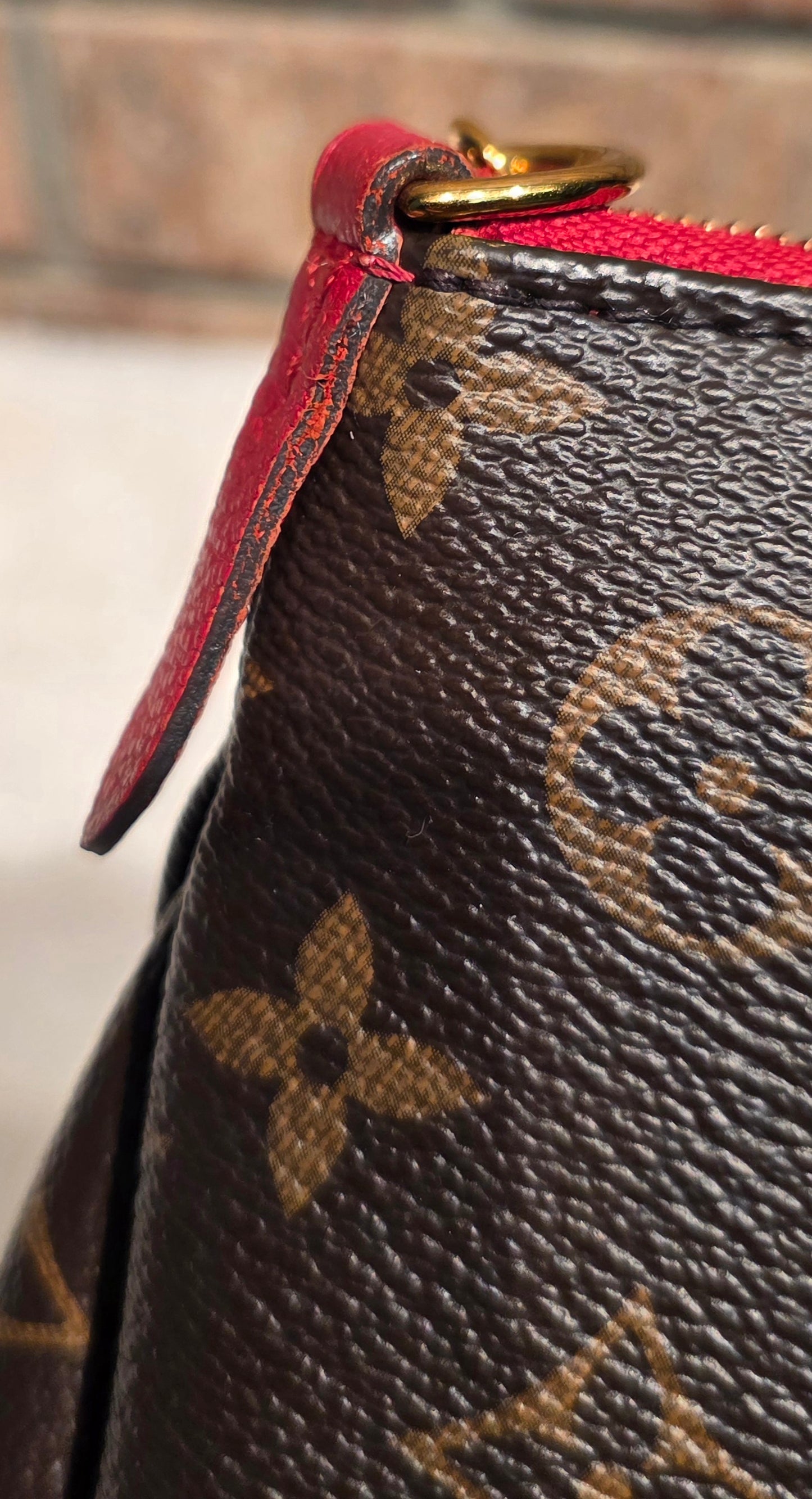 Authentic Louis Vuitton Pallas Clutch Red