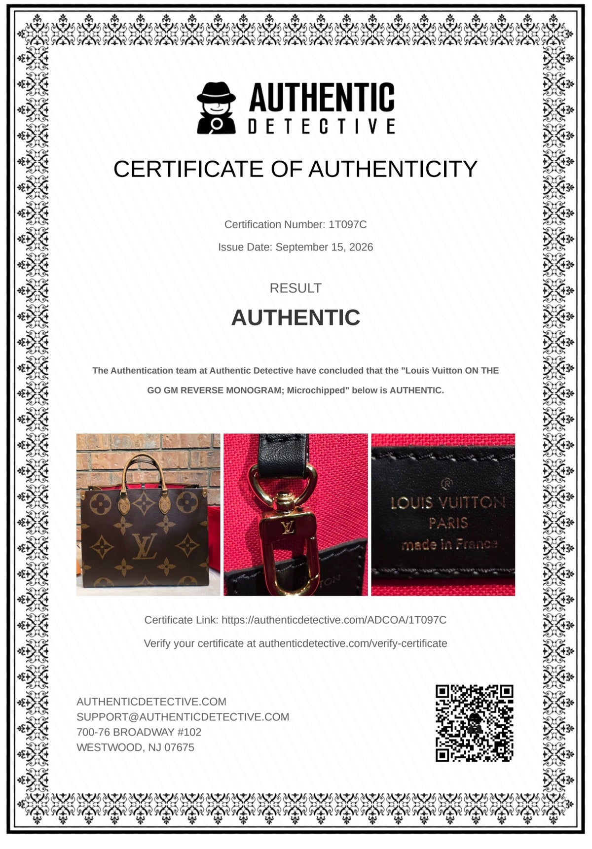 Authentic Louis Vuitton OTG GM Monogram Reverse