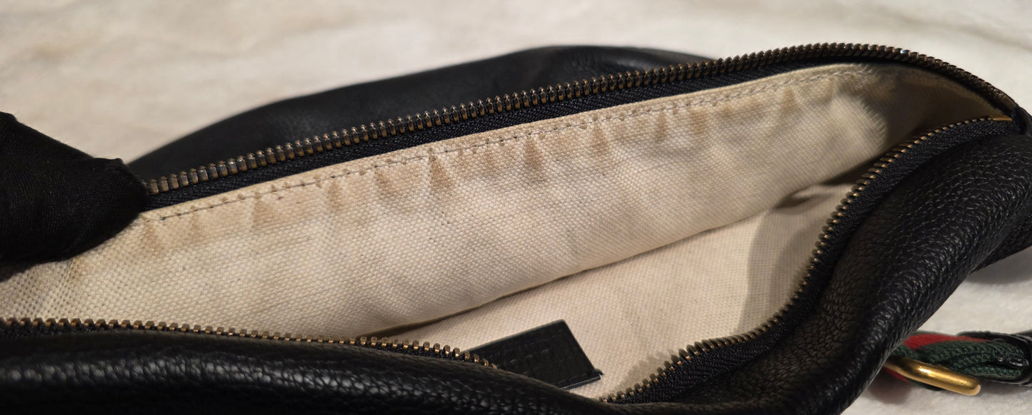 Authentic Gucci Logo Print Belt Bag - Large