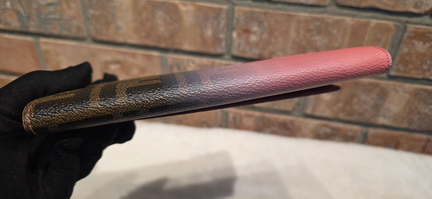 Authentic Fendi Pink OMBRE Zucca Long Wallet