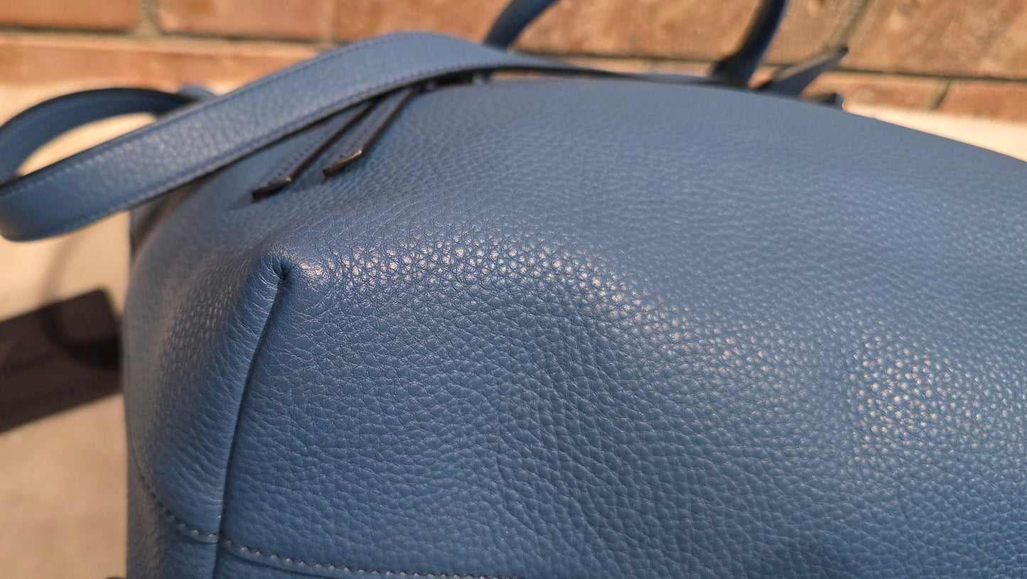 Authentic Prada Vitello Daino Leather Tote in Cobalt/Blue
