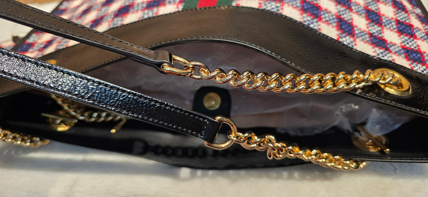 Authentic Gucci Rajah Large Tweed Tote