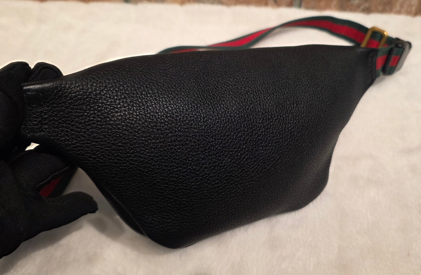 Authentic Gucci GG Logo Print Belt Bag - Small