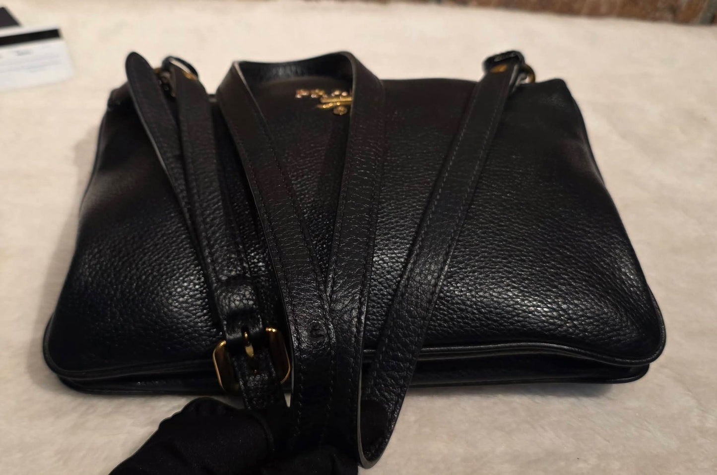 Authentic Prada Bandoliera Vitello Phenix Crossbody