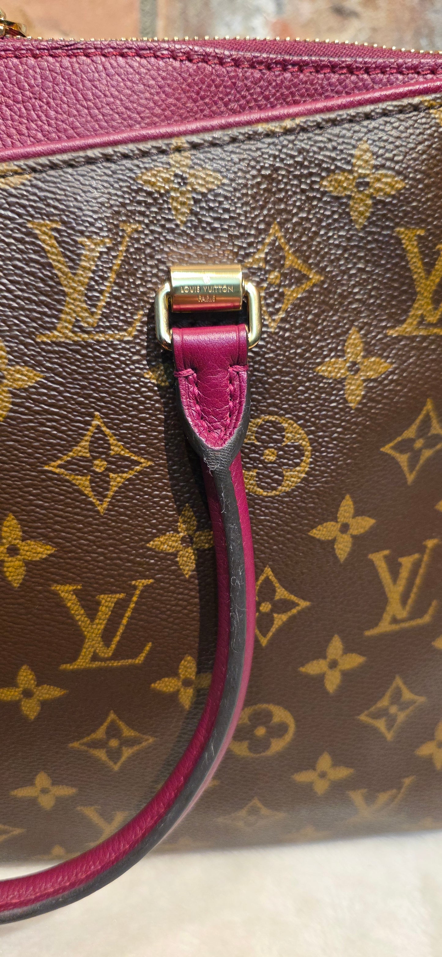 Authentic Louis Vuitton Pallas MM in Raisin