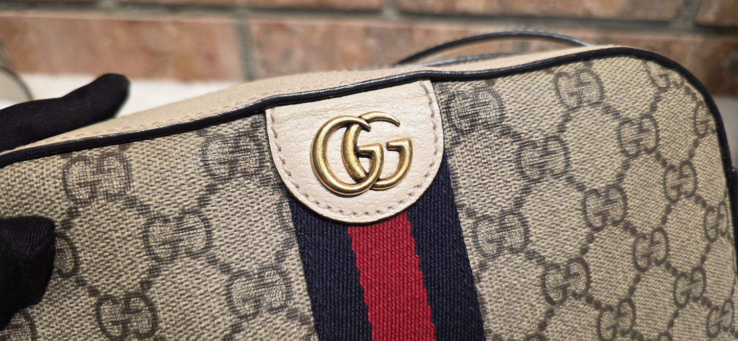 Authentic Gucci GG Supreme Ophidia Small Camera Bag