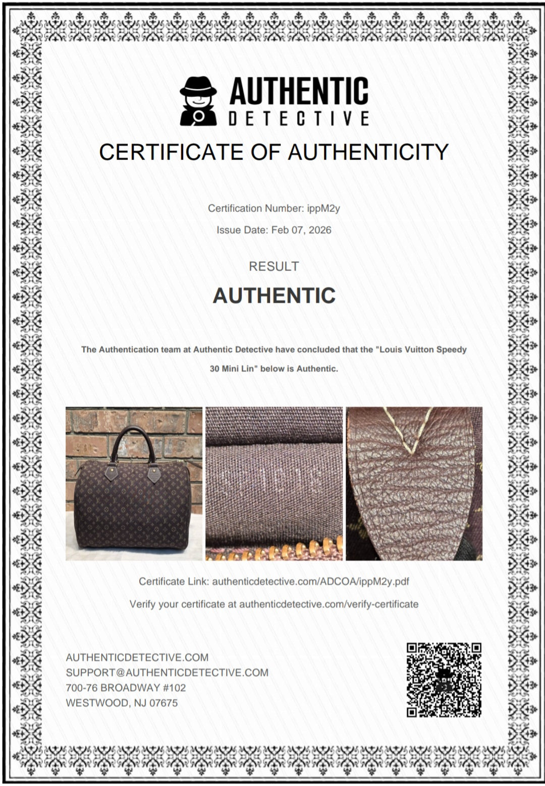 Authentic Louis Vuitton Speedy 30 Mini Lin