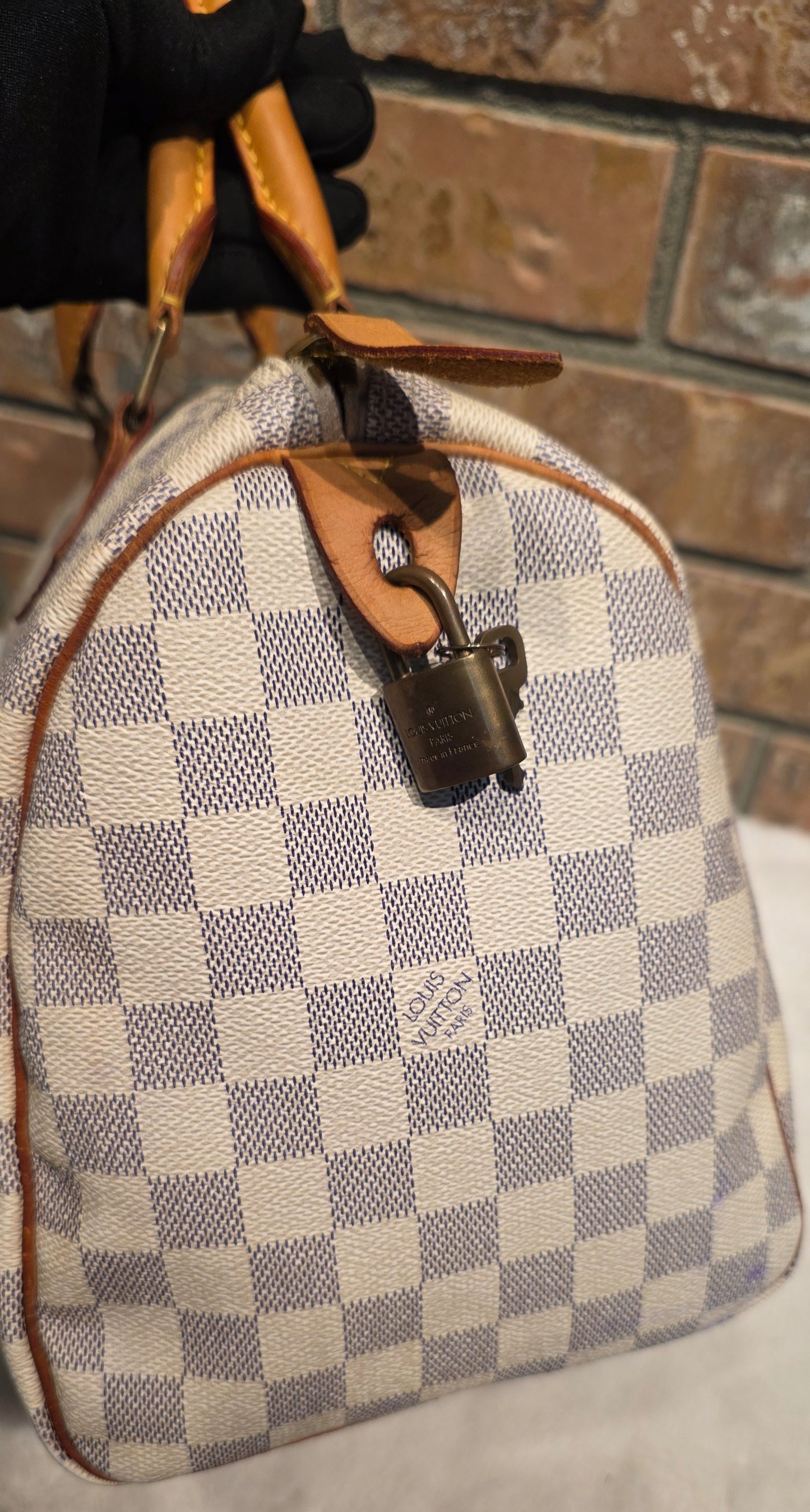Authentic Louis Vuitton Speedy 30 Damier Azur