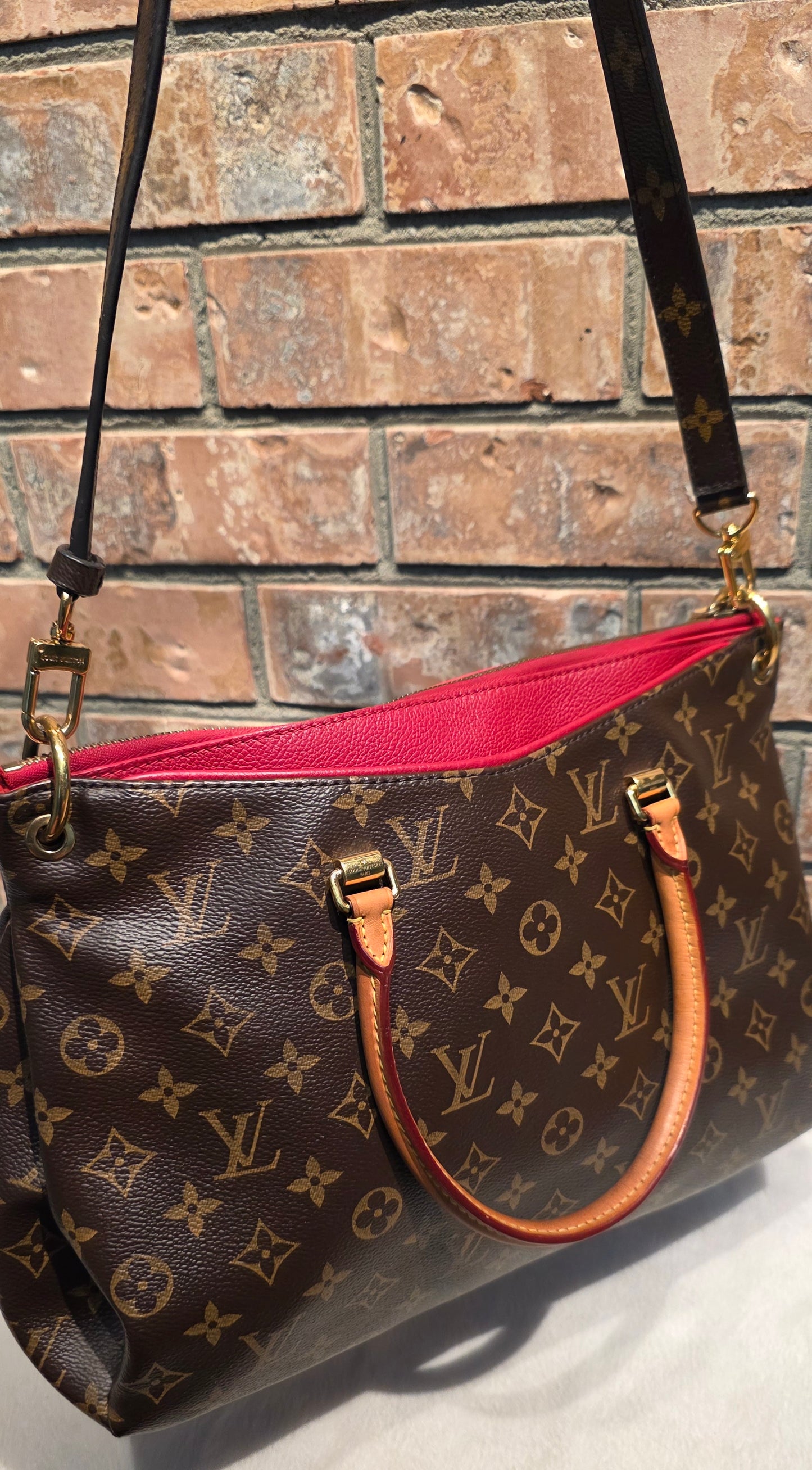 Authentic Louis Vuitton Pallas MM Red