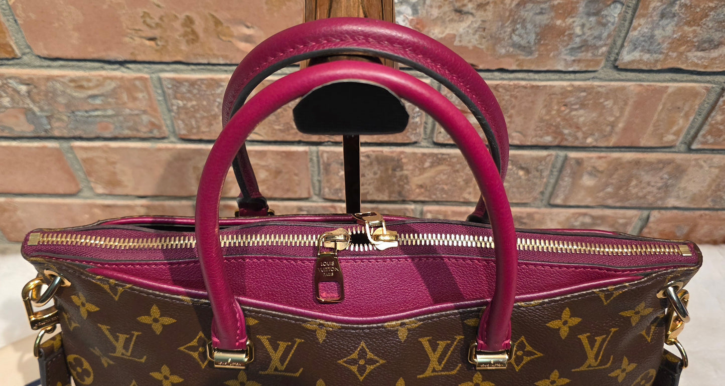 Authentic Louis Vuitton Pallas MM in Raisin