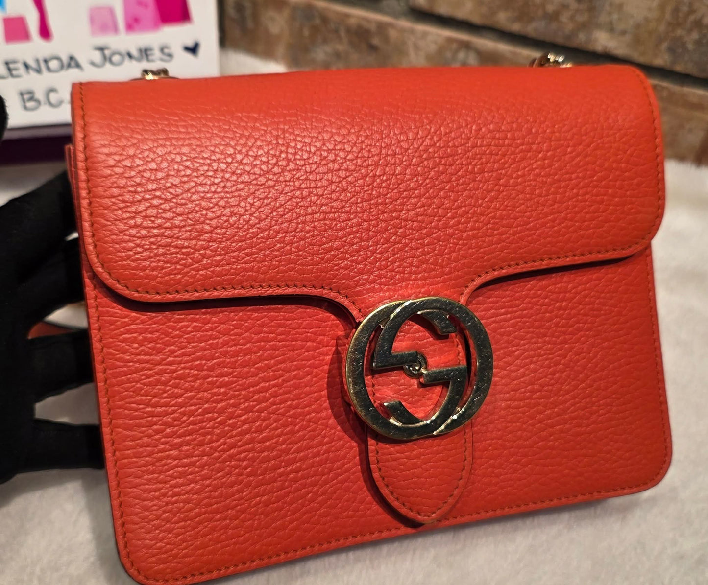 Authentic Gucci GG Interlocking Crossbody in Orange