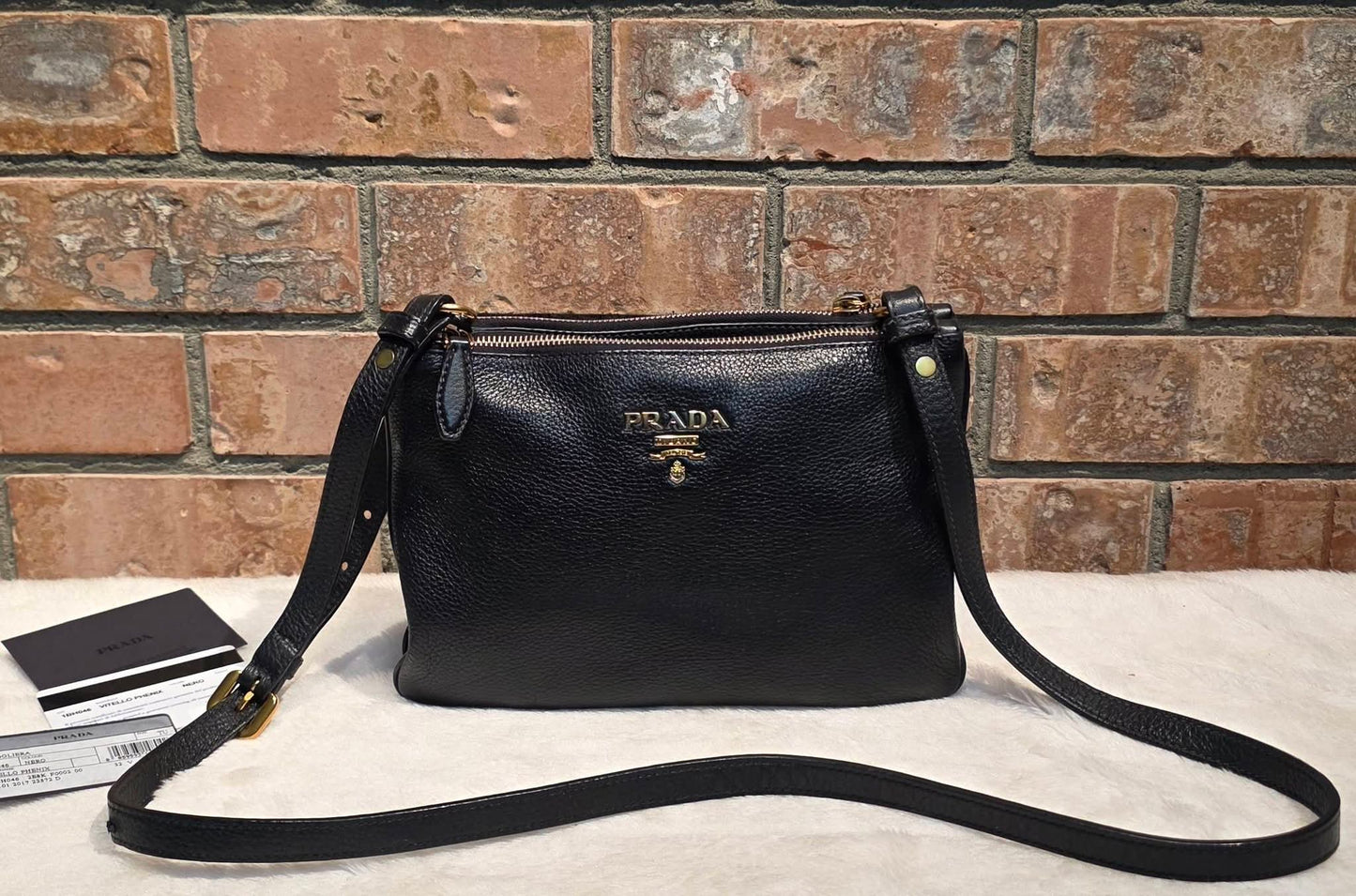 Authentic Prada Bandoliera Vitello Phenix Crossbody