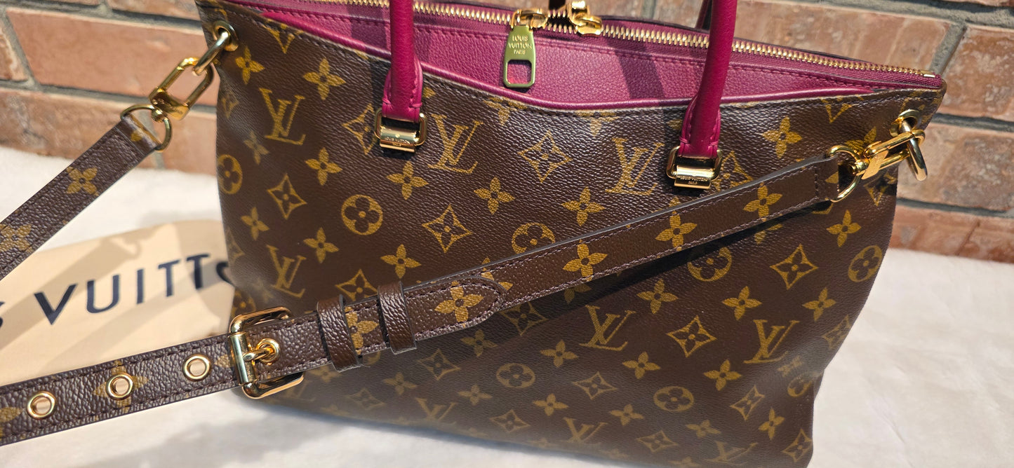 Authentic Louis Vuitton Pallas MM in Raisin