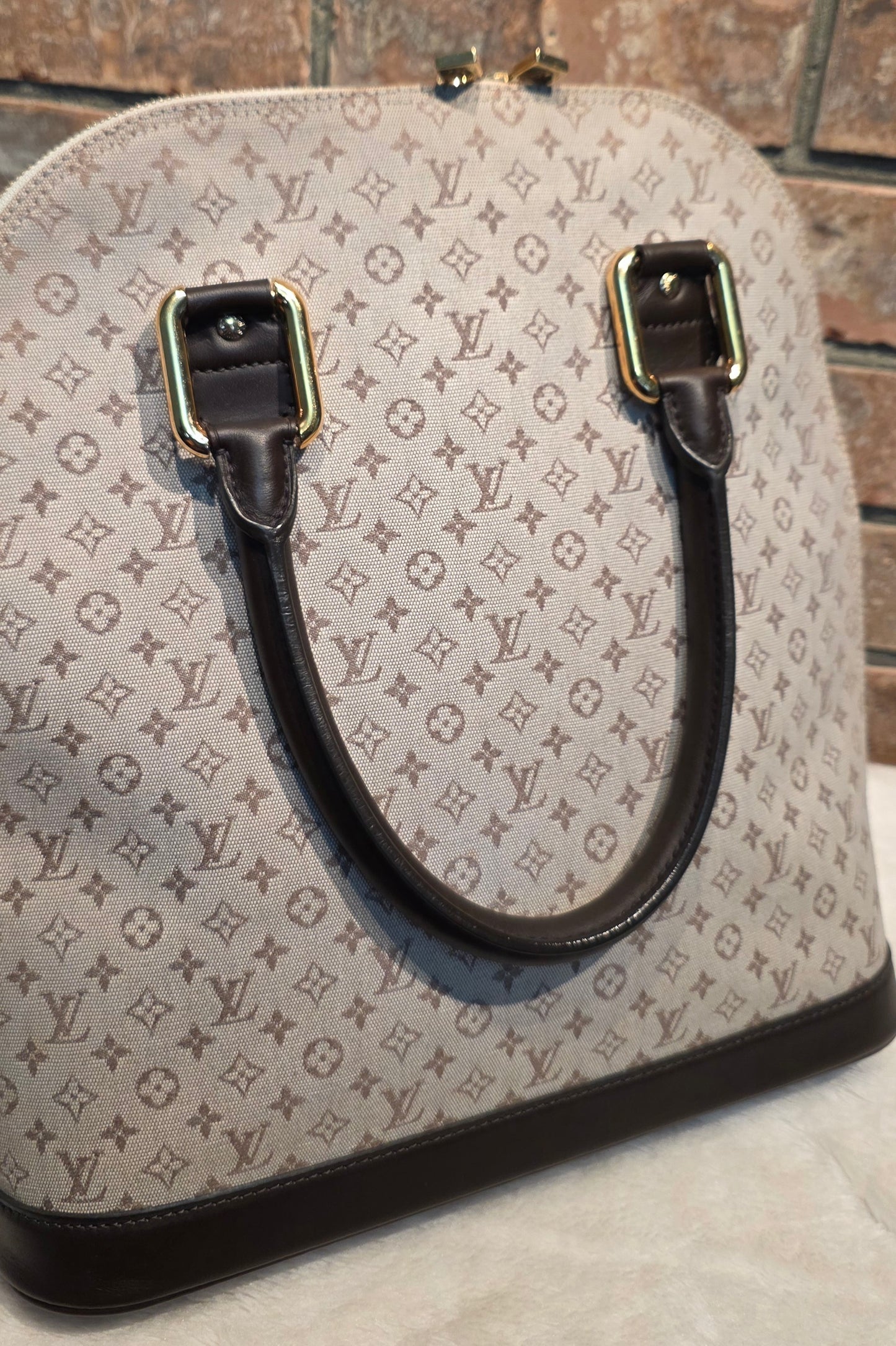 Authentic Louis Vuitton Alma Mini Lin Haut (Tall)