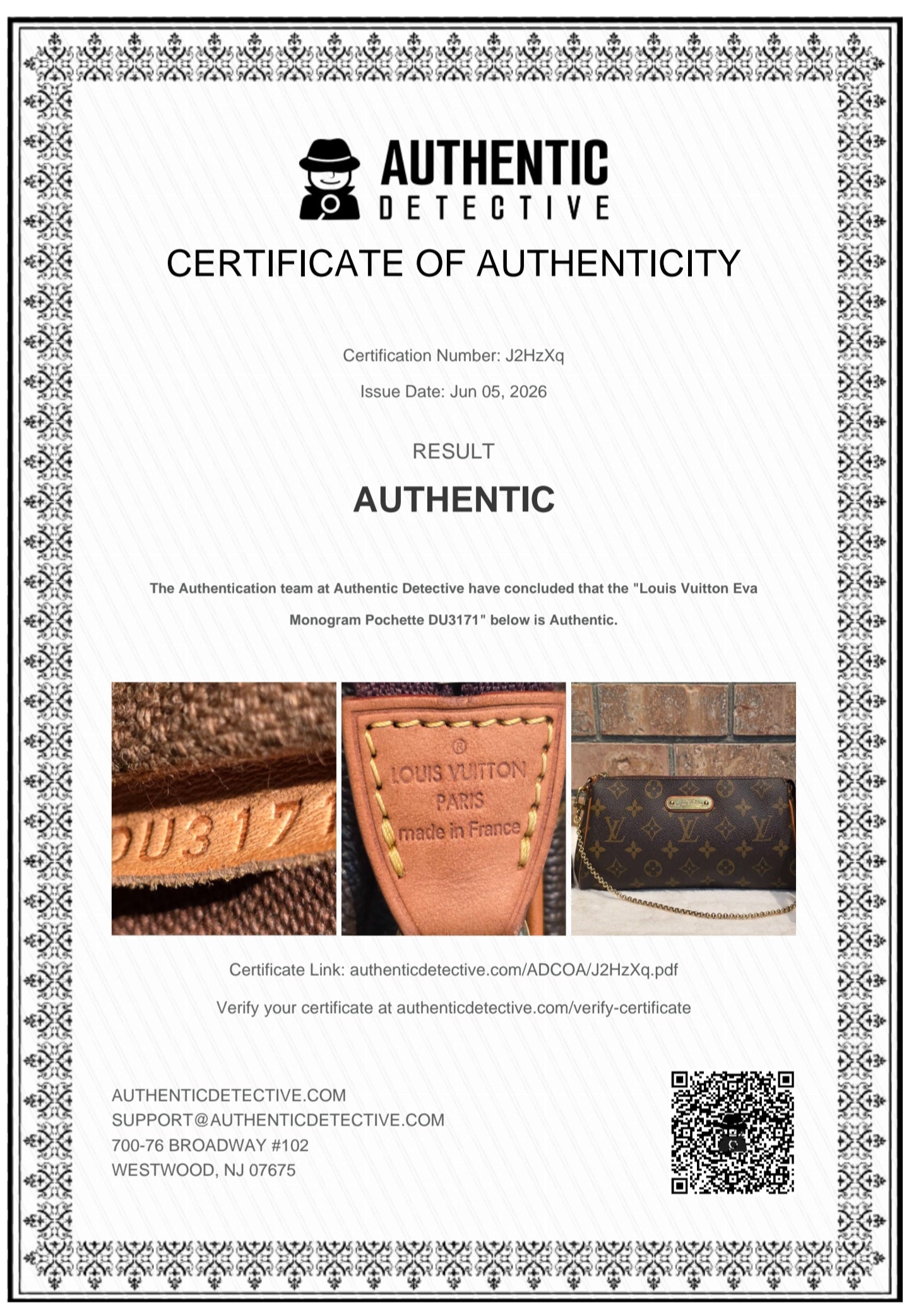 Authentic Louis Vuitton Eva Monogram