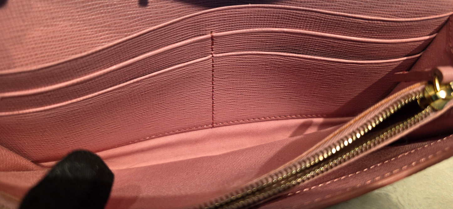 Authentic Fendi Pink OMBRE Zucca Long Wallet
