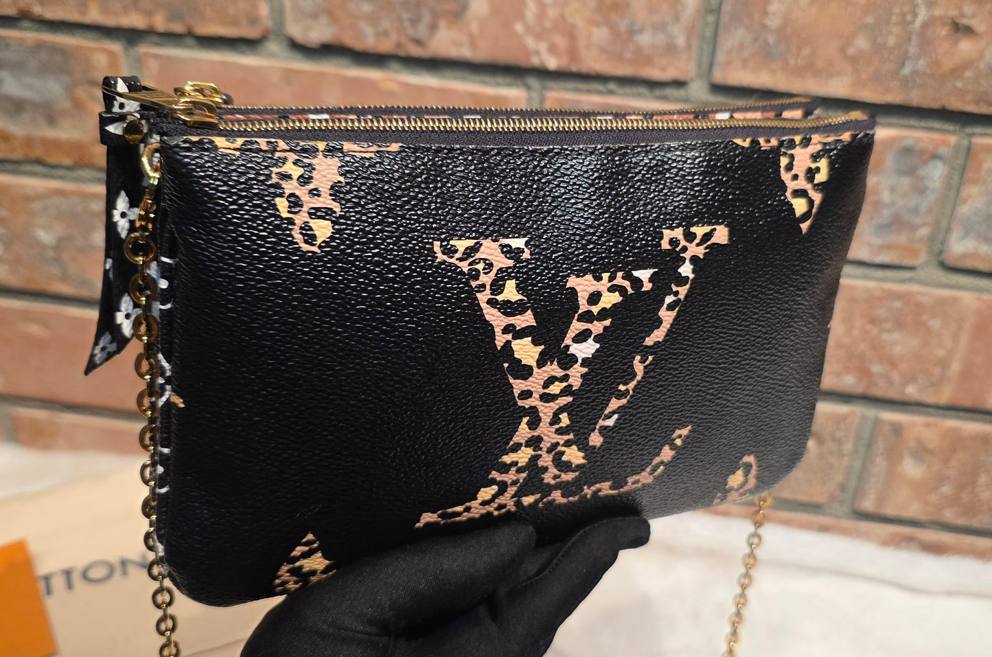 Authentic Louis Vuitton Double Zip Pochette Limited Jungle Edition