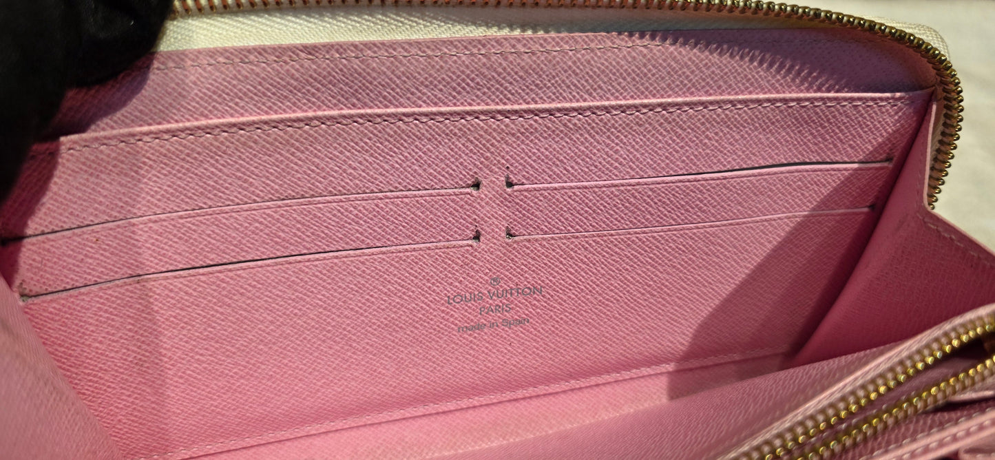Authentic Louis Vuitton Multicolor White Zippy Wallet