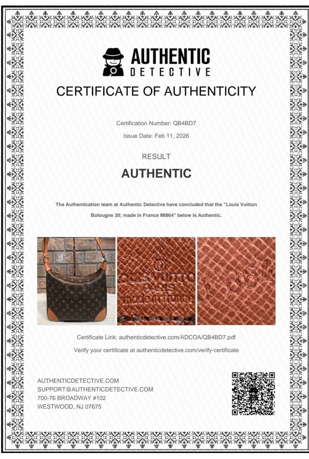 Authentic Louis Vuitton Boulogne 30