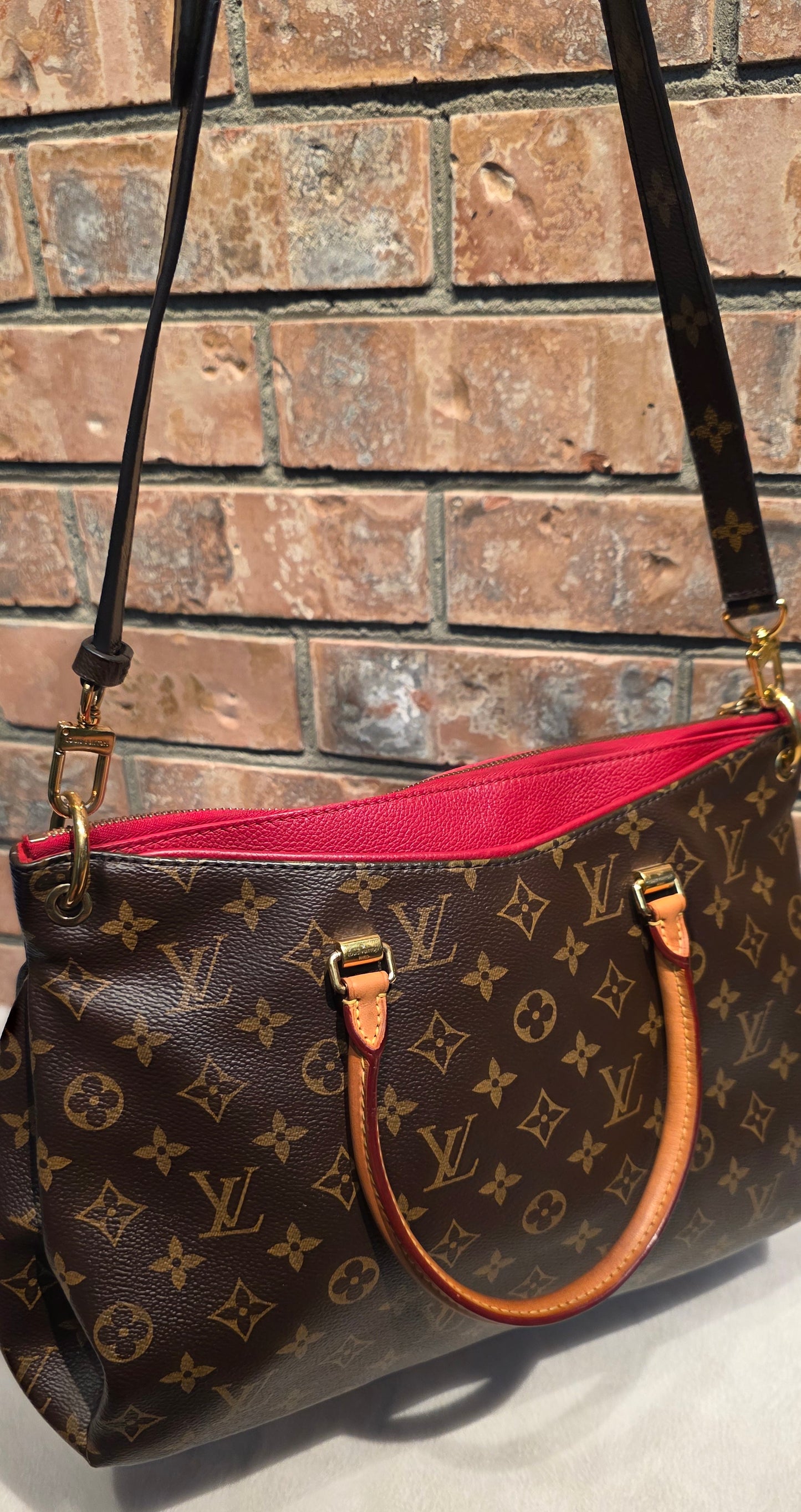 Authentic Louis Vuitton Pallas MM Red