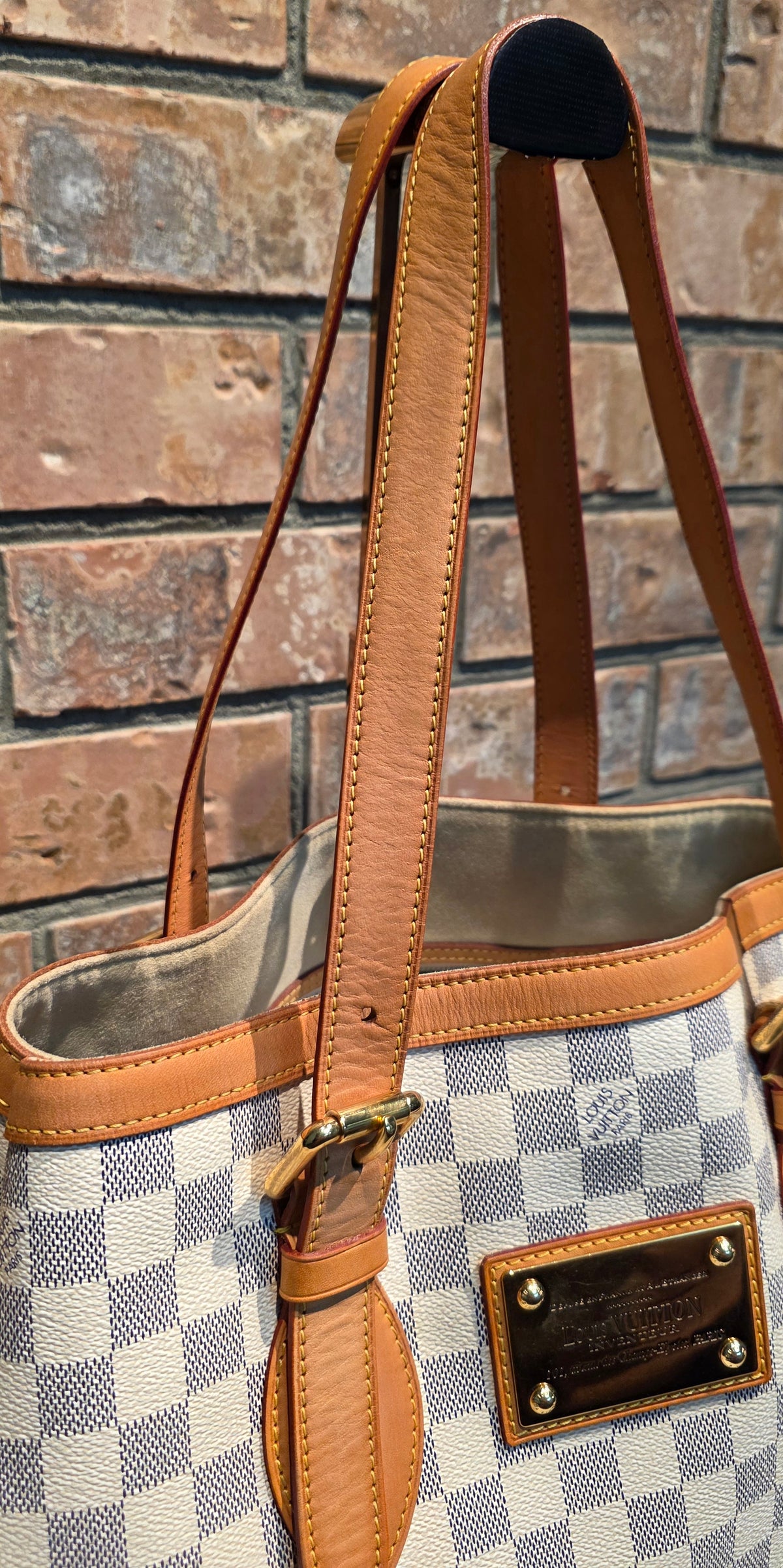 Authentic Louis Vuitton Hampstead MM Damier Azur