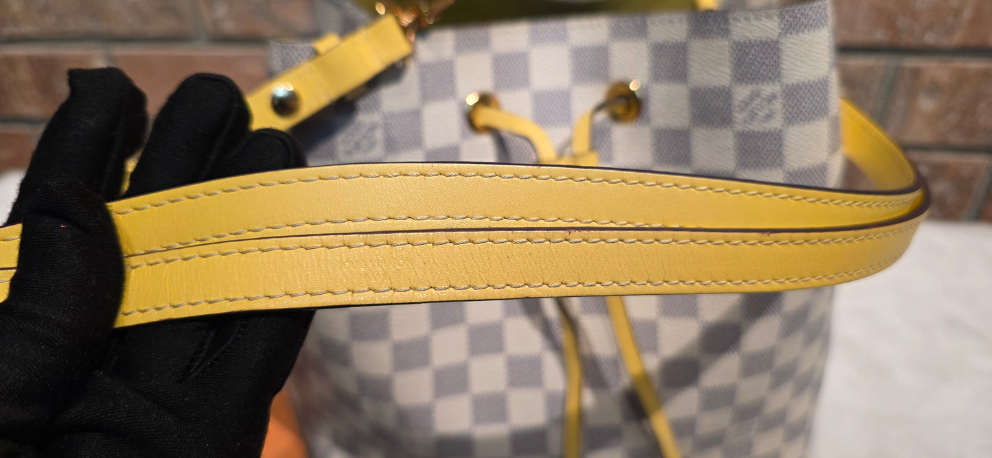 Authentic Louis Vuitton Neonoe MM Damier Azur in Pineapple