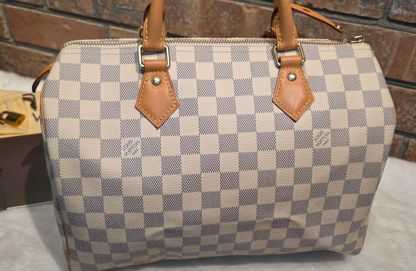 Authentic Louis Vuitton Speedy 30 Damier Azur