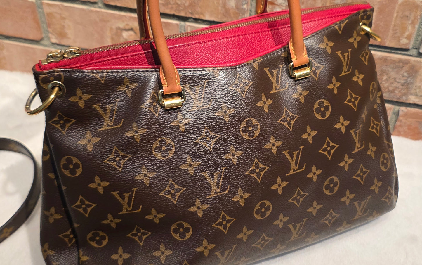 Authentic Louis Vuitton Pallas MM Red